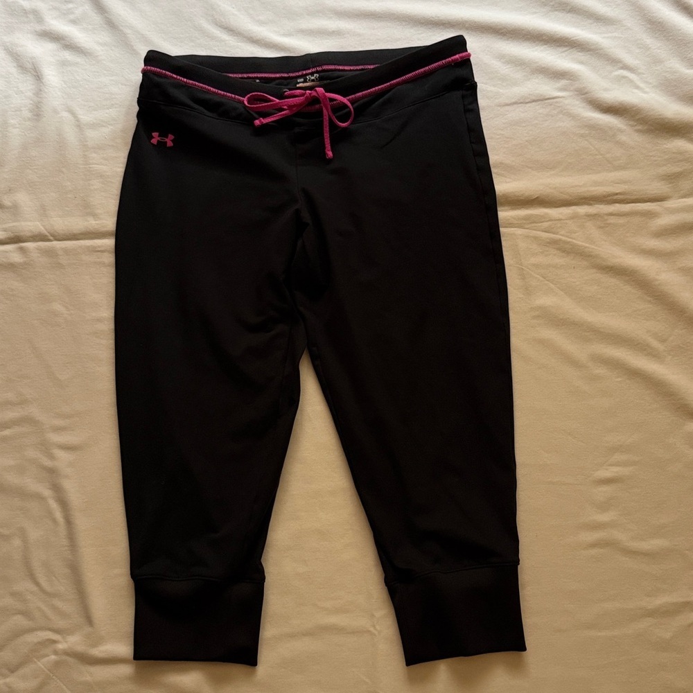 Under Armour Black Leggings with Pink Accents - Picture 2 of 8